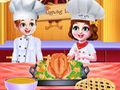 Igra Chef Twins Kuhanje večere za Dan zahvalnosti  online