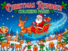 Igra Christmas Reindeer Coloring Pages online