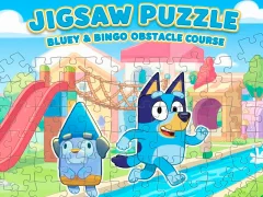 Igra Jigsaw Puzzle: Bluey & Bingo Obstacle Course online