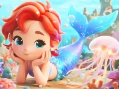 Igra Jigsaw Puzzle: Chibi Mermaid Marshmallow Jellyfish online