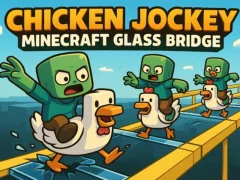 Igra Chicken Jockey: Minecraft Glass Bridge online