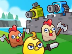 Igra Merge Cannon: Chicken Defense online