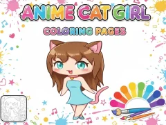 Igra Anime Cat Girl Coloring Pages online
