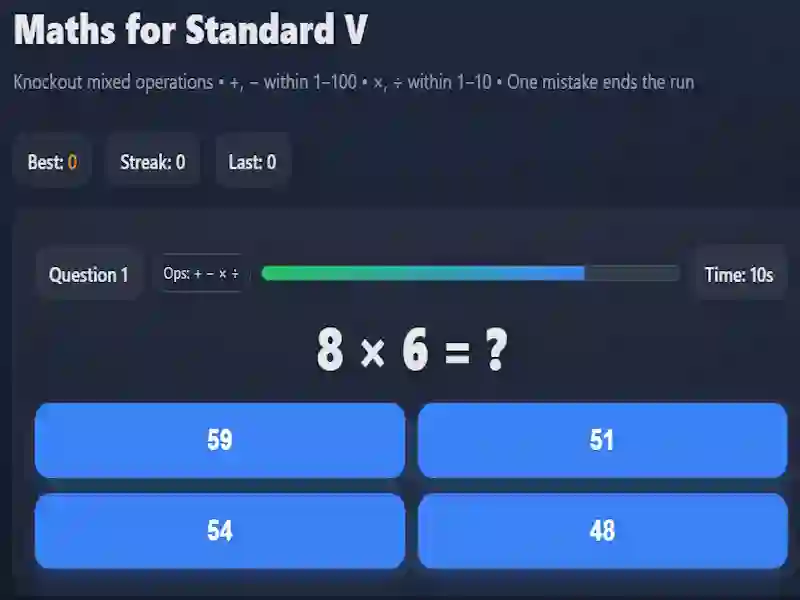 Igra Maths for Standard V online
