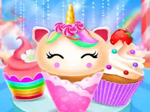 Igra Unicorn Mermaid Cupcake Cooking Design online