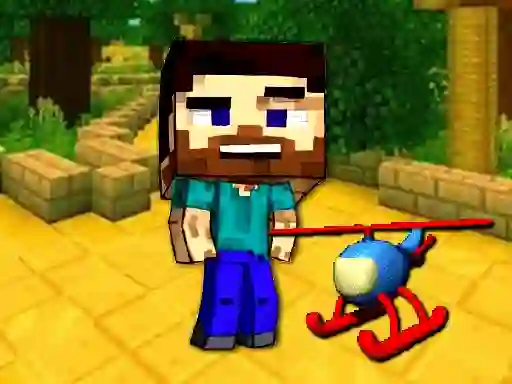 Igra Mineblock Helicopter Adventure online