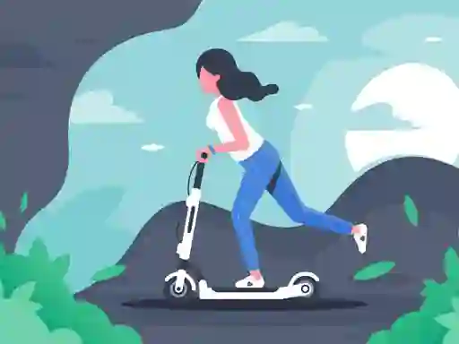 Igra Electric scooter rides jigsaw online