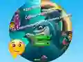 Igra Round Jigsaw Puzzle Collect Pictures of Funny Ocean Inhabitants online