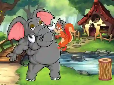 Igra Squirrel Trapped To Giant Elephant online
