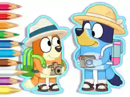 Igra Coloring Book: Bluey Camping online