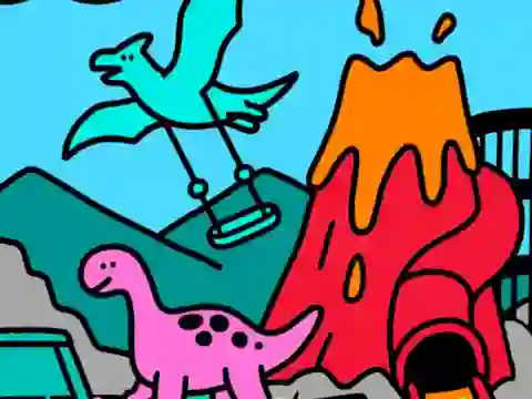 Igra Color By Code Dino Park online