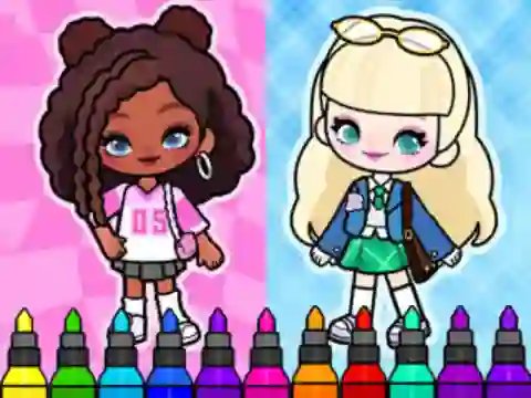 Igra Coloring Book: Aha World Sporty Girl online