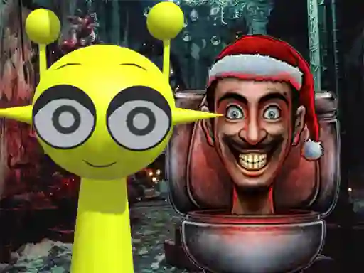 Igra Sprunki in Backrooms Christmas Skibidi online