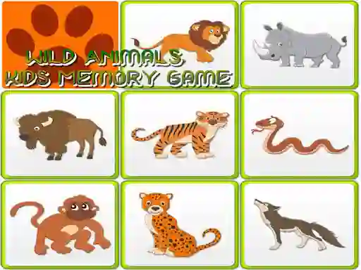 Igra Wild Animals Kids Memory game online