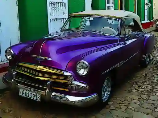 Igra Cuban Vintage Cars Jigsaw online