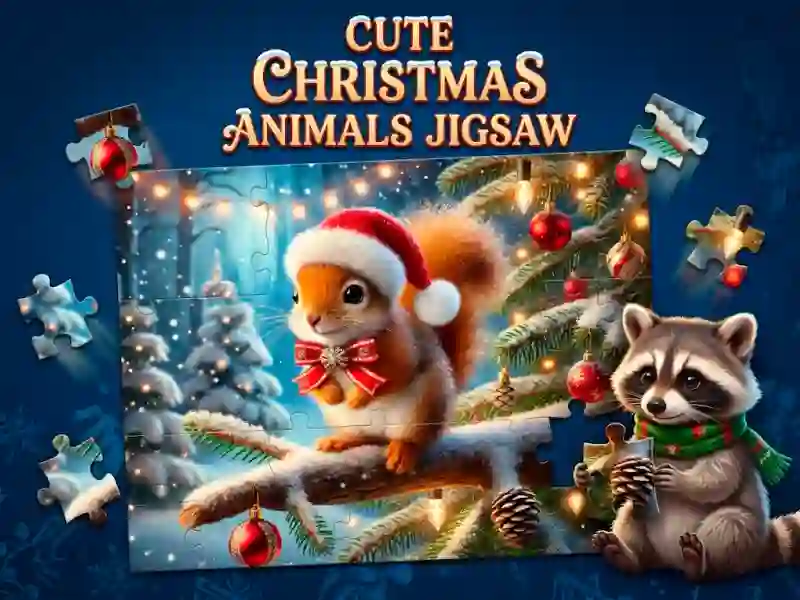 Igra Cute Christmas Animals Jigsaw online