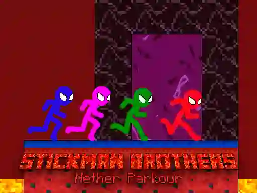 Igra Stickman Brothers Nether Parkour online