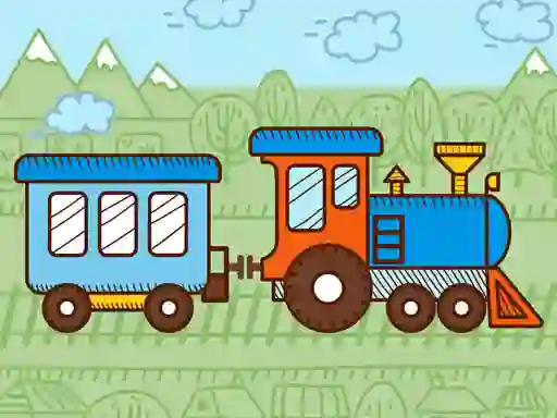 Igra Trains For Kids Coloring online
