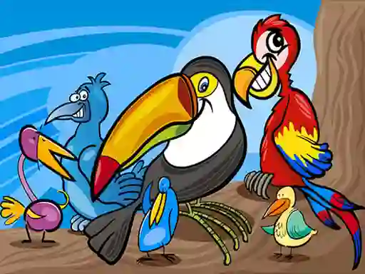 Igra Exotic Birds Coloring online