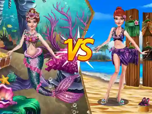 Igra Mermaid vs Princess Outfit online