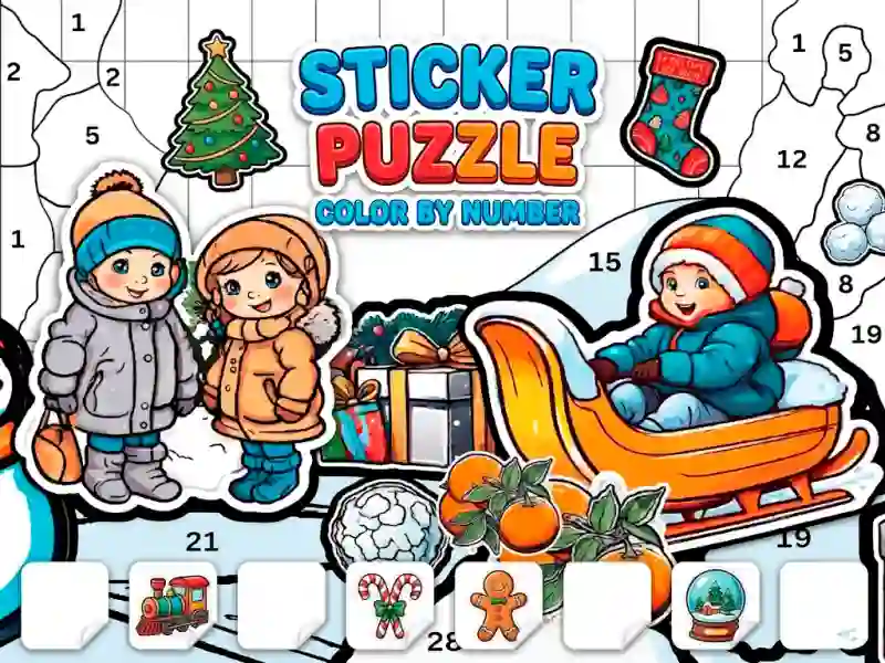 Igra Sticker Book Puzzle: Color By Number online
