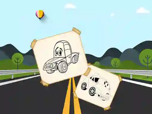 Igra Funny Cars For Kids Coloring online