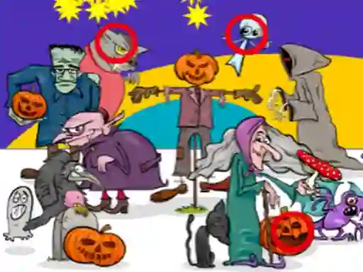 Igra Find 5 Differences Halloween online
