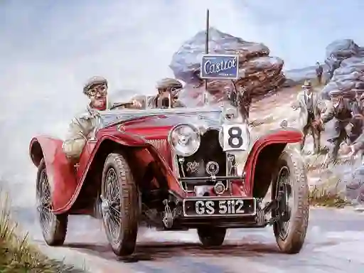 Igra Painting Vintage Cars Jigsaw Puzzle 2 online