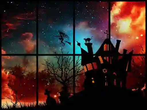 Igra Sliding Halloween Party online