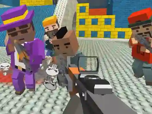Igra GunGame shooting warfare: blocky gangster online