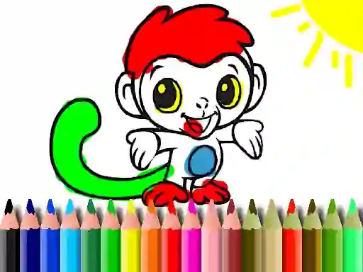 Igra Back To School: Monkey Coloring online