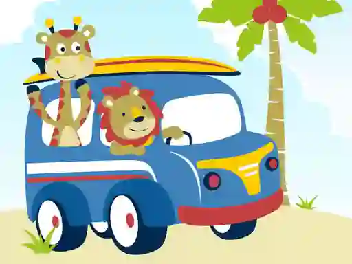 Igra Cute animals with cars difference online