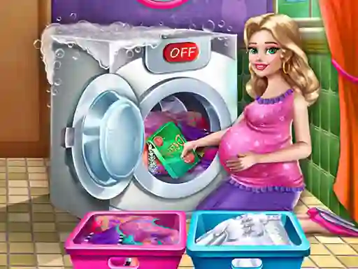 Igra Mommy washing clothes online