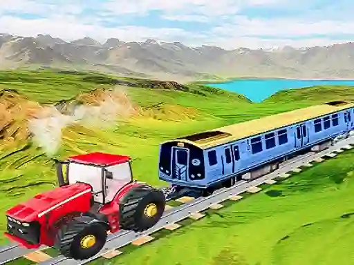 Igra Chained tractor towing train online