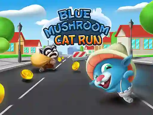 Igra Blue Mushroom Cat Run online
