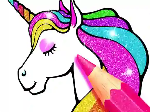 Igra Unicorn Coloring Book Glitter online