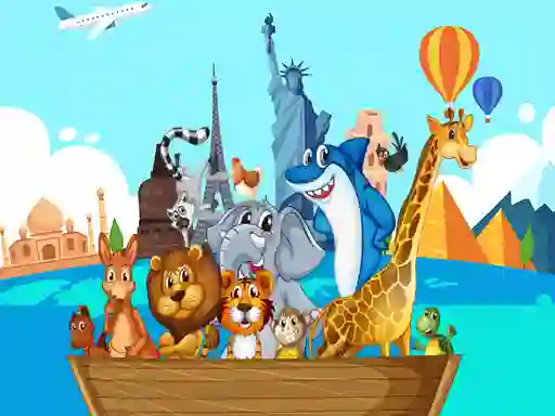 Igra Crazy Friends Travel The World Puzzle online