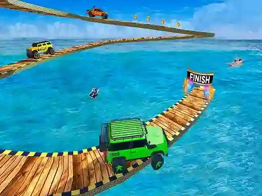 Igra Impossible Tracks Jeep Stunts Driving online