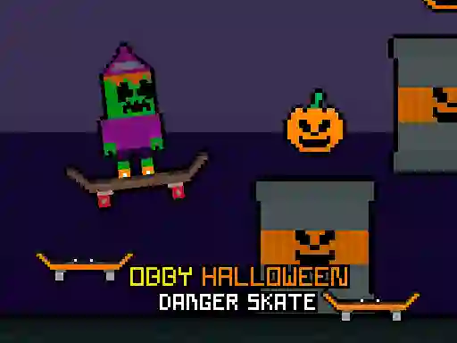 Igra Obby Halloween Danger Skate online