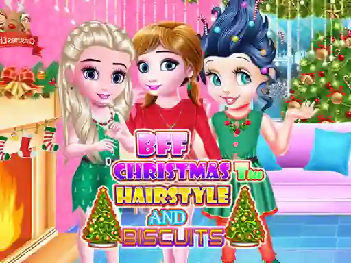 Igra BFF Christmas Tree Hairstyle and Biscuits online