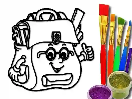 Igra Back To School: School Bag Coloring Book online