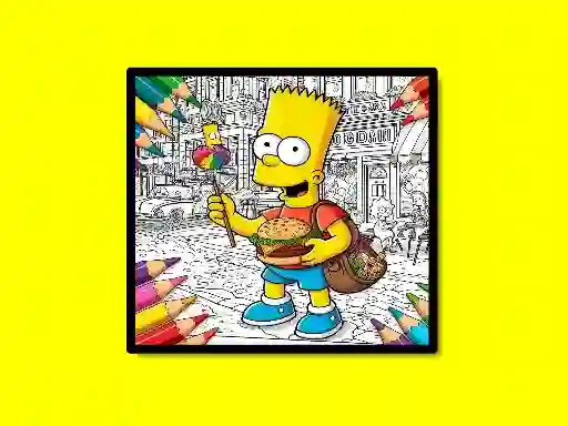 Igra Back To School Simpsons Coloring Book online