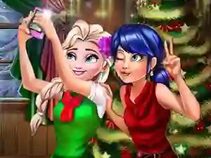 Igra Ladybug And Elsa Xmas Selfie online