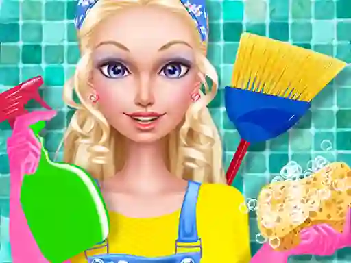 Igra Fashion Doll House Cleaning online