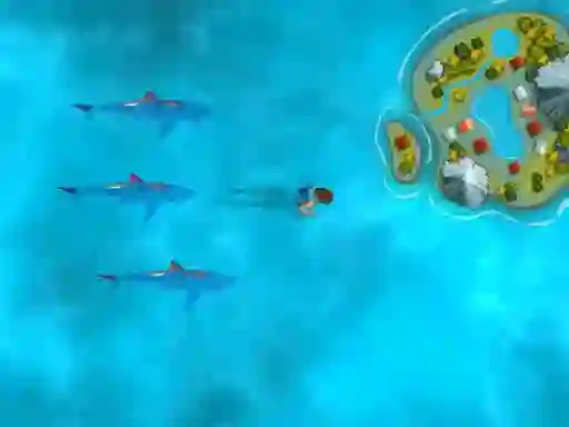 Igra Survive the Sharks online