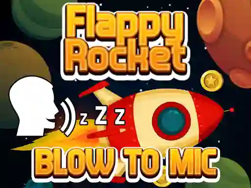 Igra Flappy Rocket Playing with Blowing to Mic online