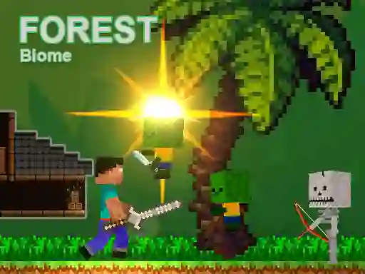 Igra Noob vs Zombies - Forest biome online
