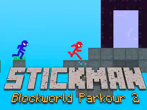 Igra Stickman Blockworld Parkour 2 online