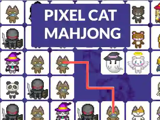 Igra Pixel cat mahjong online