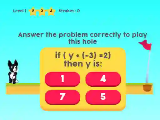 Igra MathPup Golf 4 Algebra online